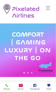 Fake Airline Application Homepage