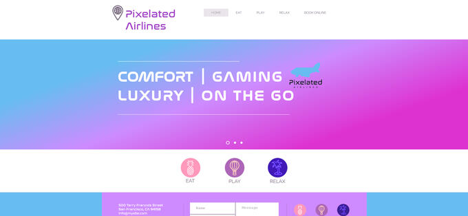 Fake Airline Website Homepage